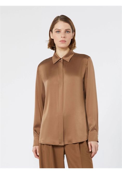 Max Mara Studio Women's MSTXERO Tan Leather Silk Satin Menswear Shirt Max Mara Studio |  | 2626116022600094